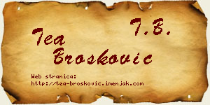 Tea Brošković vizit kartica